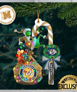 Nashville Predators NHL Grinch Candy Cane Personalized Xmas Gifts Christmas Tree Decorations Ornament_58275013 1