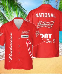 National Budweiser Day Jan 1 Dec 31 Custom Name Men And Women Hawaiian Shirt