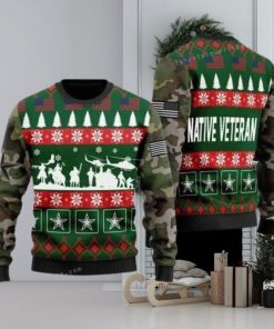 Native Veterian Soldiers Chrismas Ugly Christmas Sweater