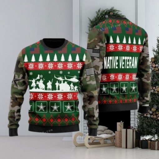 Native Veterian Soldiers Chrismas Ugly Christmas Sweater