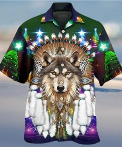 Native Wolf And Merry Christma 3D Hawaii Shirt All Over Print Us Size Best Price