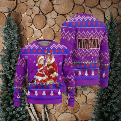 Natsu x Lucy Anime Ugly Christmas Sweater Custom Fairy Tail Xmas Gift