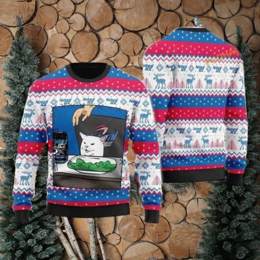 Natural Ice Beer Cat Meme Christmas 3D Naughty Christmas Sweater