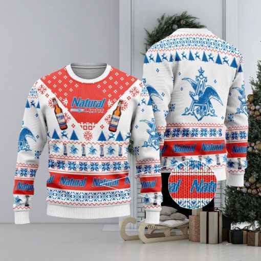 Natural Light Beer Knitted Xmas Sweater Gift Holidays