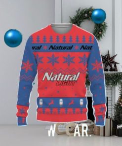 Natural Light Beers Big Snowflake Pattern Ugly Christmas 3D Sweater For Men And Women