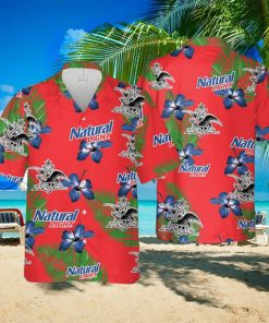 Natural Light Hawaiian Shirt Hibiscus Flower Pattern Beach Summer Shirt