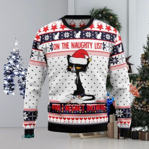 Naughty List Cat Meow Ugly Christmas Sweaters Gift For Men Women