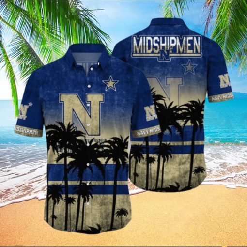 Navy Midshipmen Logo Coconut Tropical Hawaiian Shirt Beach Gift For Fans