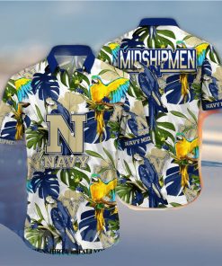 Navy Midshipmen NCAA Flower All Over Print Hawaiian Shirt