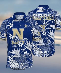 Navy Midshipmen NCAA Flower Classic Full Printed Hawaiian Shirt