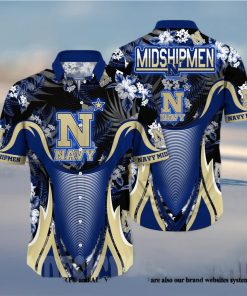 Navy Midshipmen NCAA Flower Classic Hawaiian Shirt