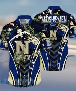 Navy Midshipmen NCAA Flower Unisex Hawaiian Shirt