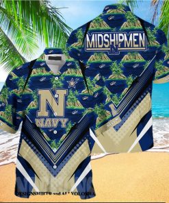 Navy Midshipmen Summer Hawaiian Shirt And Shorts For Sports Fans This Season