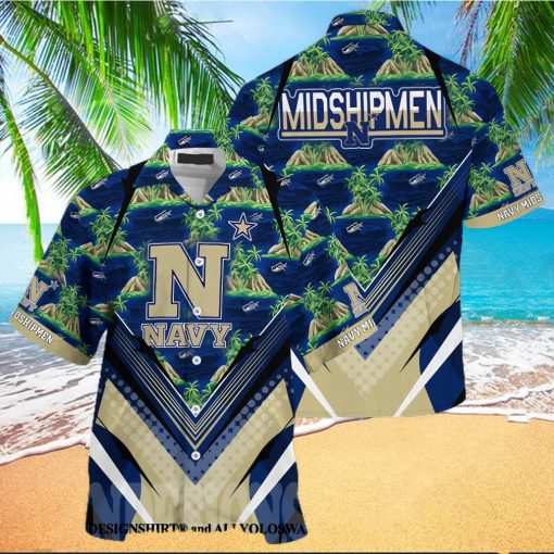 Navy Midshipmen Summer Hawaiian Shirt And Shorts For Sports Fans This Season