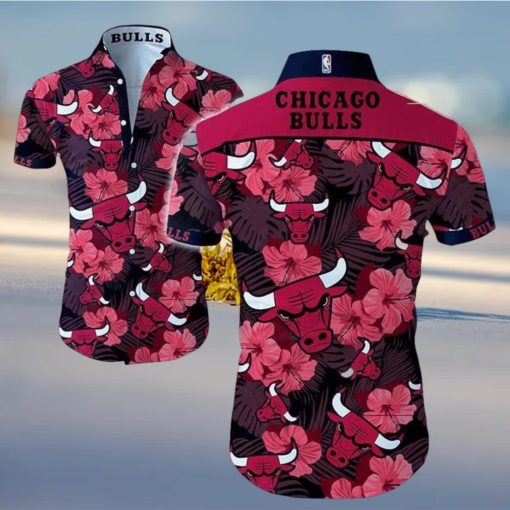 Nba Chicago Bulls Tropical Summer Hibiscus Flowers Trendy Hawaiian Shirt V3 Aloha Shirt