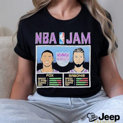 Nba Jam Sacramento Kings Deaaron Fox And Domantas Sabonis 2023 Playoff Shirt