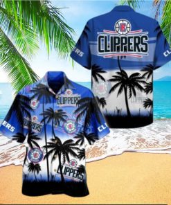 Nba Los Angeles Clippers Blue White Palm Tree Trendy Hawaiian Shirt Aloha Shirt