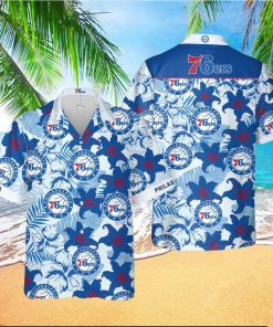 Nba Philadelphia 76Ers Tropical Lily Flowers Trendy Hawaiian Shirt V2 Aloha Shirt