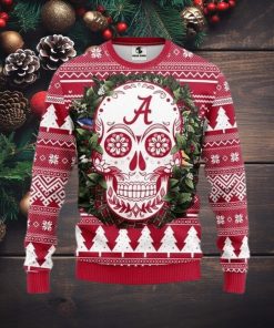 Ncaa Alabama Crimson Tide Skull Flower Ugly Christmas Sweater, All Over Print Sweatshirt, Ugly Sweater, Christmas Sweaters, Hoodie, Sweater