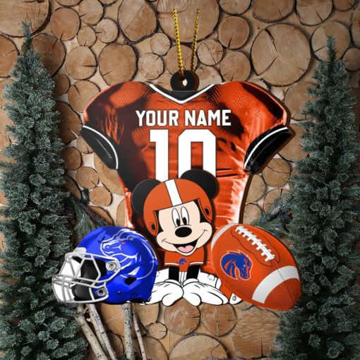 Ncaa Boise State Broncos Mickey Mouse Christmas Ornament Custom Your Name And Number