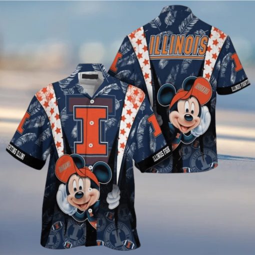 Ncaa Illinois Fighting Illini Mickey Mouse Trendy Hawaiian Shirt Aloha Shirt