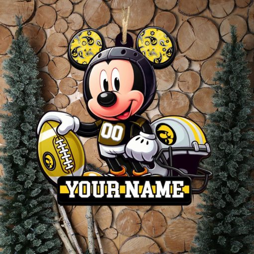 Ncaa Iowa Hawkeyes Mickey Mouse Ornament Personalized Your Name