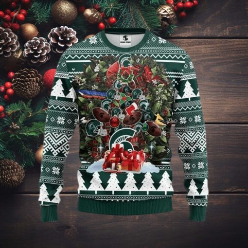 Ncaa Michigan State Spartans Tree Christmas Ugly Christmas Sweater, All Over Print Sweatshirt, Ugly Sweater, Christmas Sweaters, Hoodie, Sweater