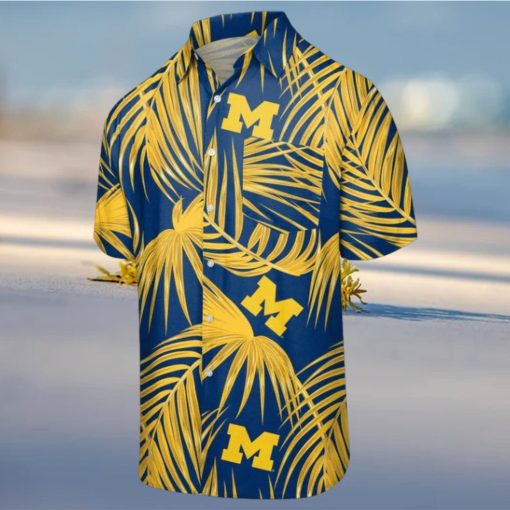 Ncaa Michigan Wolverines Maize Blue Leaves Trendy Hawaiian Shirt Aloha Shirt