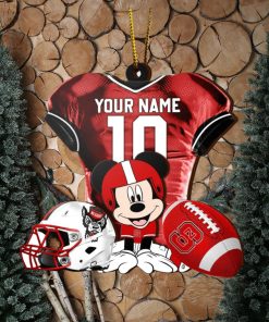 Ncaa Nc State Wolfpack Mickey Mouse Christmas Ornament Custom Your Name And Number