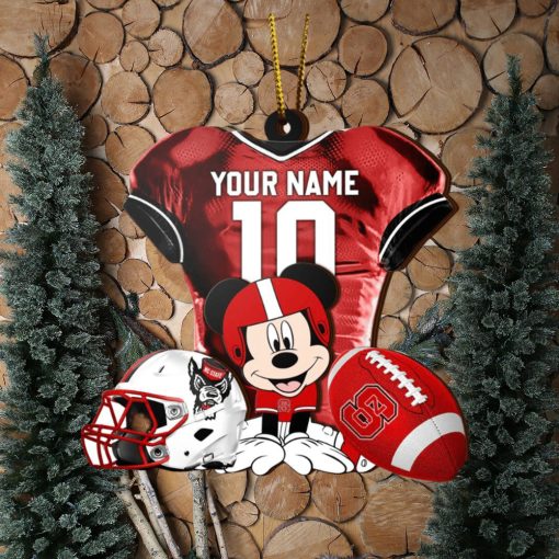 Ncaa Nc State Wolfpack Mickey Mouse Christmas Ornament Custom Your Name And Number