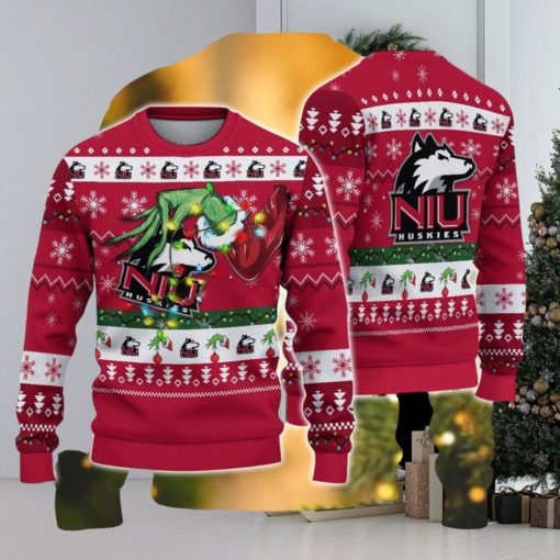 Ncaa Northern Illinois Huskies Grinch Christmas Ugly Sweater