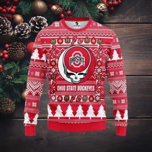 Ncaa Ohio State Buckeyes Grateful Dead Ugly Christmas Sweater, All Over Print Sweatshirt, Ugly Sweater, Christmas Sweaters, Hoodie, Sweater