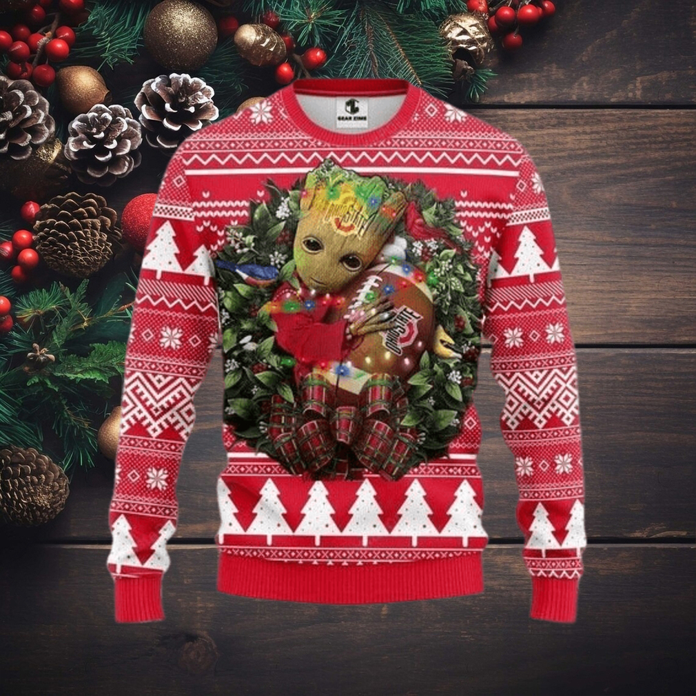 Ncaa Ohio State Buckeyes Groot Hug Ugly Christmas Sweater, All Over Print Sweatshirt, Ugly Sweater, Christmas Sweaters, Hoodie, Sweater