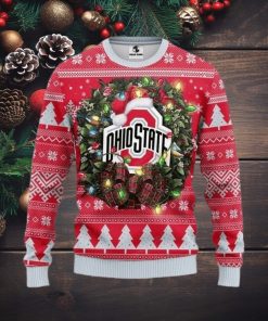 Ncaa Ohio State Buckeyes Logo Light Ugly Christmas Sweater, All Over Print Sweatshirt, Ugly Sweater, Christmas Sweaters, Hoodie, Sweater