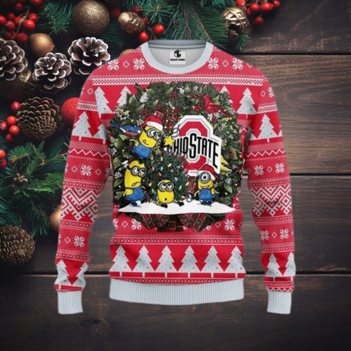 Ncaa Ohio State Buckeyes Minion Ugly Christmas Sweater, All Over Print Sweatshirt, Ugly Sweater, Christmas Sweaters, Hoodie, Sweater