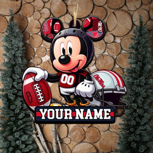 Ncaa Ole Miss Rebels Mickey Mouse Ornament Personalized Your Name