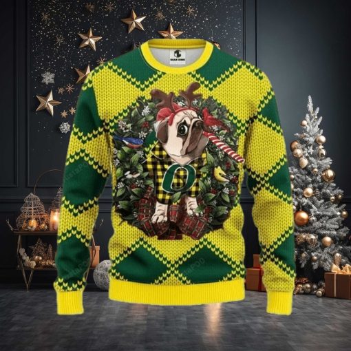 Ncaa Oregon Ducks Pug Dog Ugly Christmas Sweater, All Over Print Sweatshirt, Ugly Sweater, Christmas Sweaters, Hoodie, Sweater