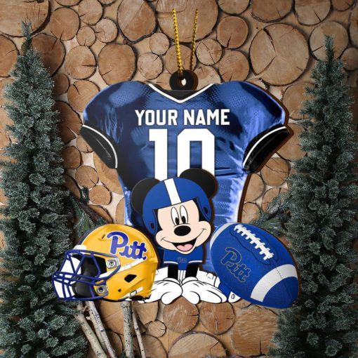 Ncaa Pittsburgh Panthers Mickey Mouse Christmas Ornament Custom Your Name And Number