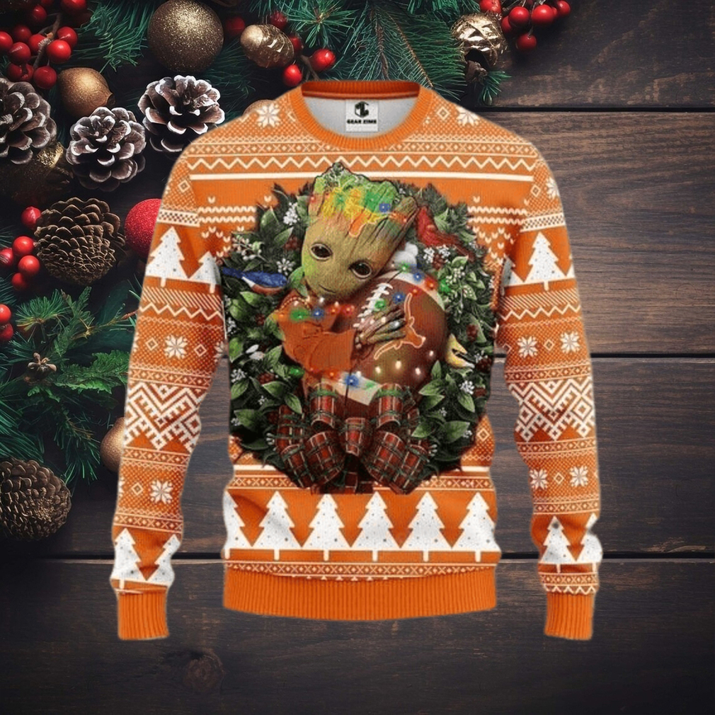 Ncaa Texas Longhorns Groot Hug Ugly Christmas Sweater, All Over Print Sweatshirt, Ugly Sweater, Christmas Sweaters, Hoodie, Sweater