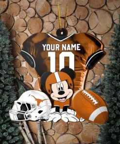 Ncaa Texas Longhorns Mickey Mouse Christmas Ornament Custom Your Name And Number