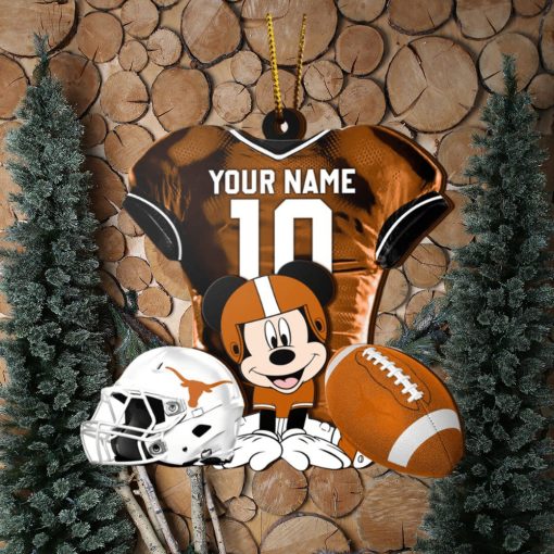 Ncaa Texas Longhorns Mickey Mouse Christmas Ornament Custom Your Name And Number