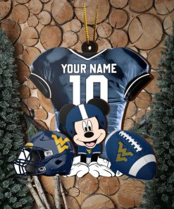 Ncaa West Virginia Mountaineers Mickey Mouse Christmas Ornament Custom Your Name And Number