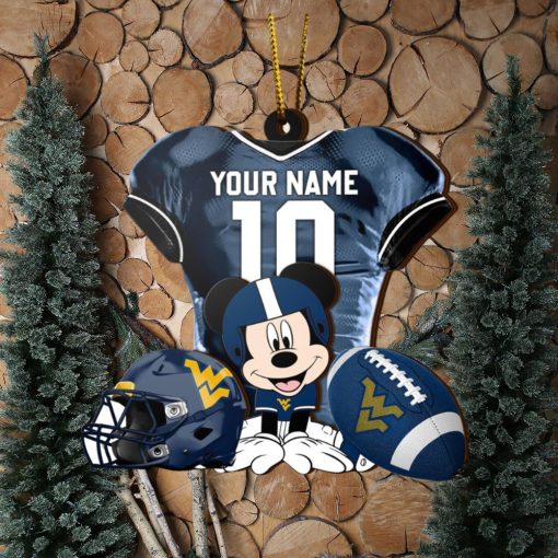 Ncaa West Virginia Mountaineers Mickey Mouse Christmas Ornament Custom Your Name And Number