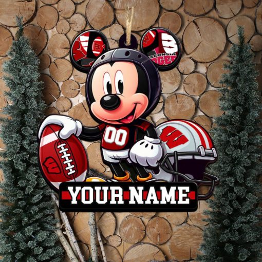 Ncaa Wisconsin Badgers Mickey Mouse Ornament Personalized Your Name