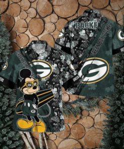 Green Bay Packers Mickey Mouse Floral Short Sleeve Hawaii Shirt