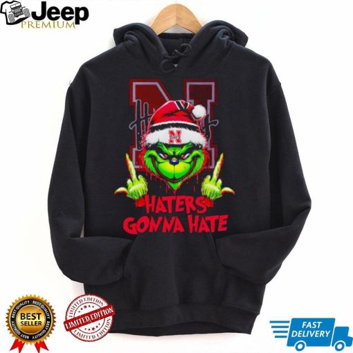 Nebraska Cornhuskers Grinch middle finger haters gonna hate shirt