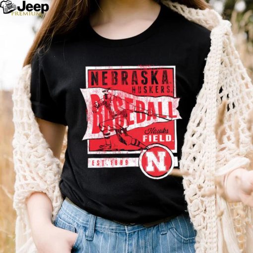 Nebraska Cornhuskers Scarlet Nebraska Huskers Baseball Hawks Field retro shirt