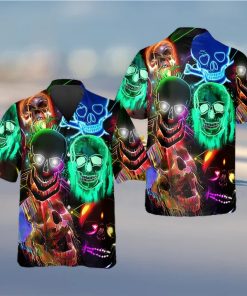 Neon Light Skull Hawaiian Shirt