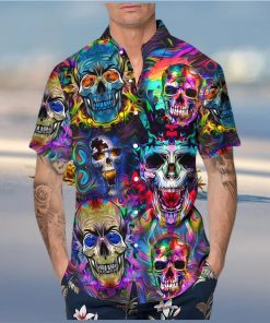 Neon Skull Hawaiian Shirt