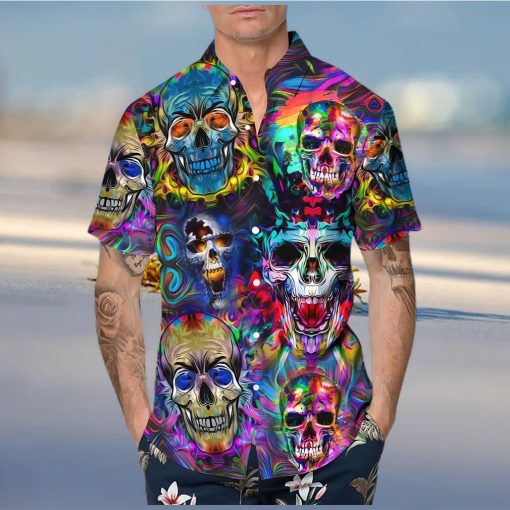 Neon Skull Hawaiian Shirt